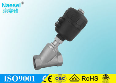 Screwed Angle Seat Valve with SS Pneumatic Actuator 3 / 8 to 2 FNPT Inch