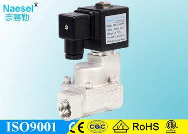 SS 1.6 MPA 16 Bar 230 PSI Piston Solenoid Valve With Teflon Seal Normally Opened