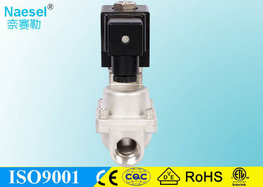 SS 1.6 MPA 16 Bar 230 PSI Piston Solenoid Valve With Teflon Seal Normally Opened