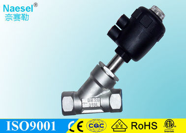 Screwed Angle Seat Valve with SS Pneumatic Actuator 3 / 8 to 2 FNPT Inch